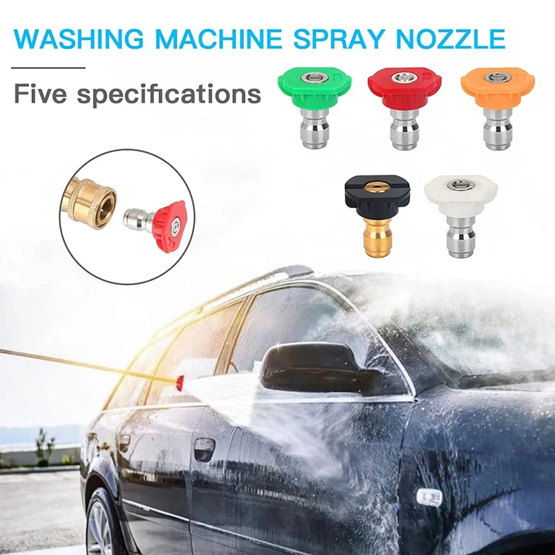 

5pcs 1/4&quot Quick Connector Car Washing Nozzles Metal Jet Lance Nozzle High Pressure Washer Spray Nozzle Parkside Washing Adap