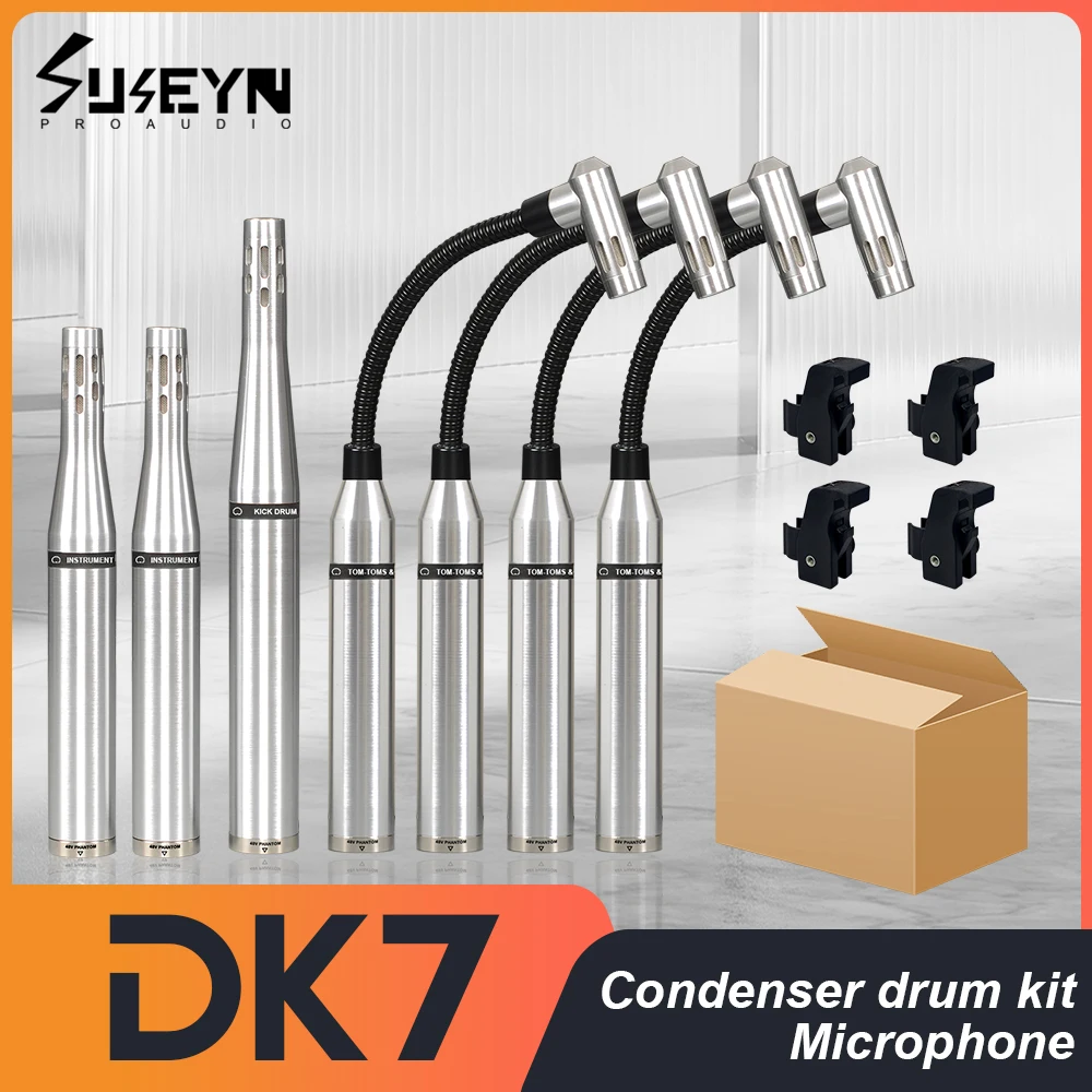 

High Quality All Condenser Drum Microphone 7 Sets Ultra High Recording Fidelity DK7