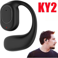 KY2 Single Wireless Earphones Air Conduction OWS Headphone HiFi Ear-Hook Music Sports Noise Cancel Headset For All Smartphones