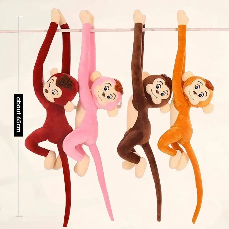 Mono mono de brazo largo, juguetes de peluche de dibujos animados Aniaml chimpancé, muñeco de peluche, regalo de cumpleaños para niños y niñas, tamaño 60-65cm