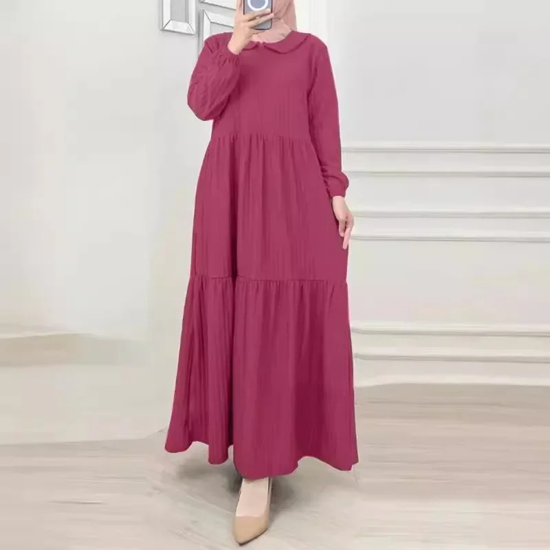 Turkey Kaftan Islamic Clothing Dubai Women Abaya Ramadan Musulman De Mode Maxi Robe Dress for Women Flounce Temperament Caftan