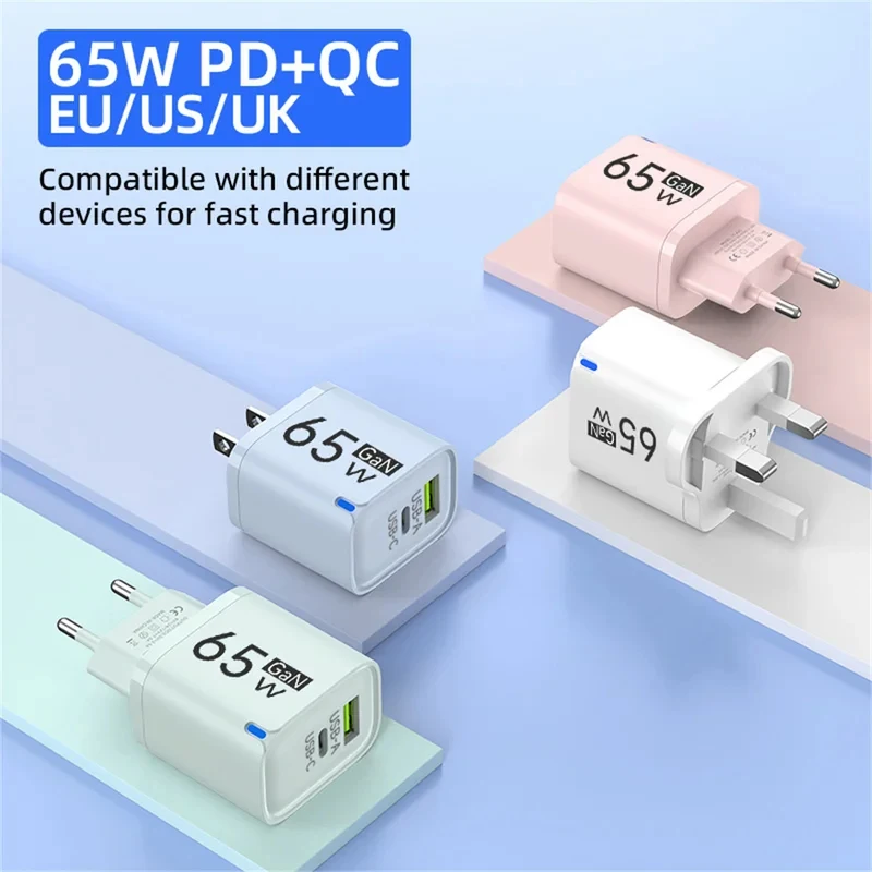 65W High Speed Charge Phone Charger For iPhone 14 13 Xiaomi Huawei Samsung Oneplus Fast Charging Mobile Phone Wall Power Adapter
