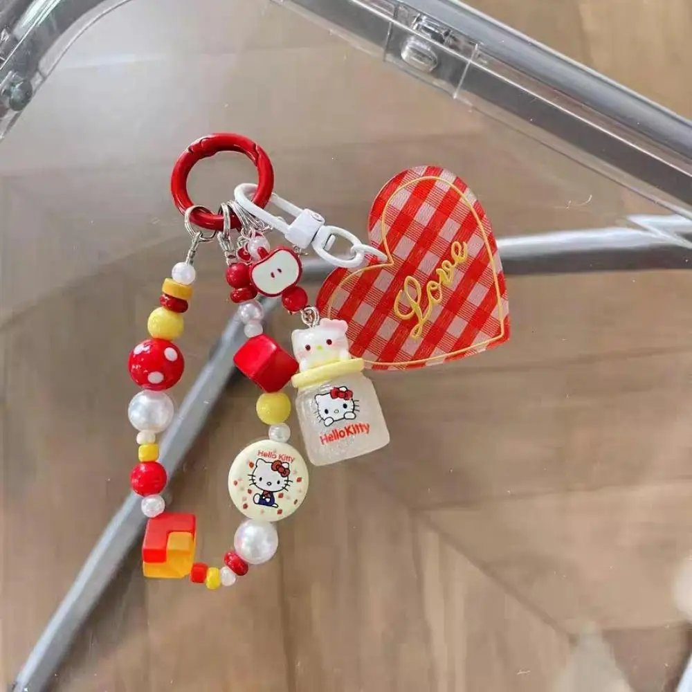 

Sanrio Hello Kitty baby bottle beads Keychain Hanging accessories to prevent loss Bag pendant Cartoon peripheral creative design