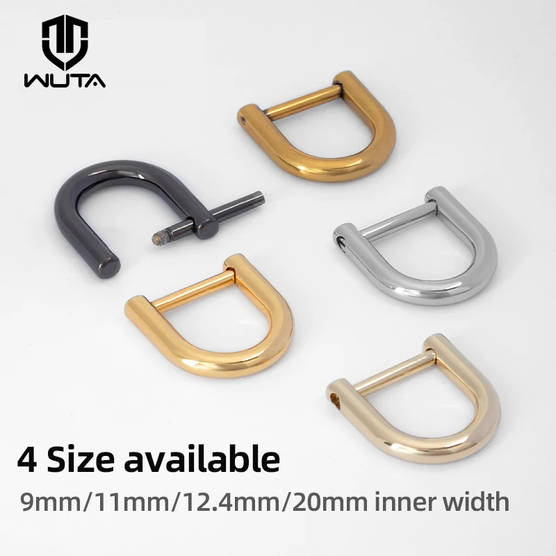 WUTA Detachable Open Screw Dee D Ring Buckle Removable Shackle Clasp Leather Craft Accessories Bag Strap Belt Shoulder Webbing