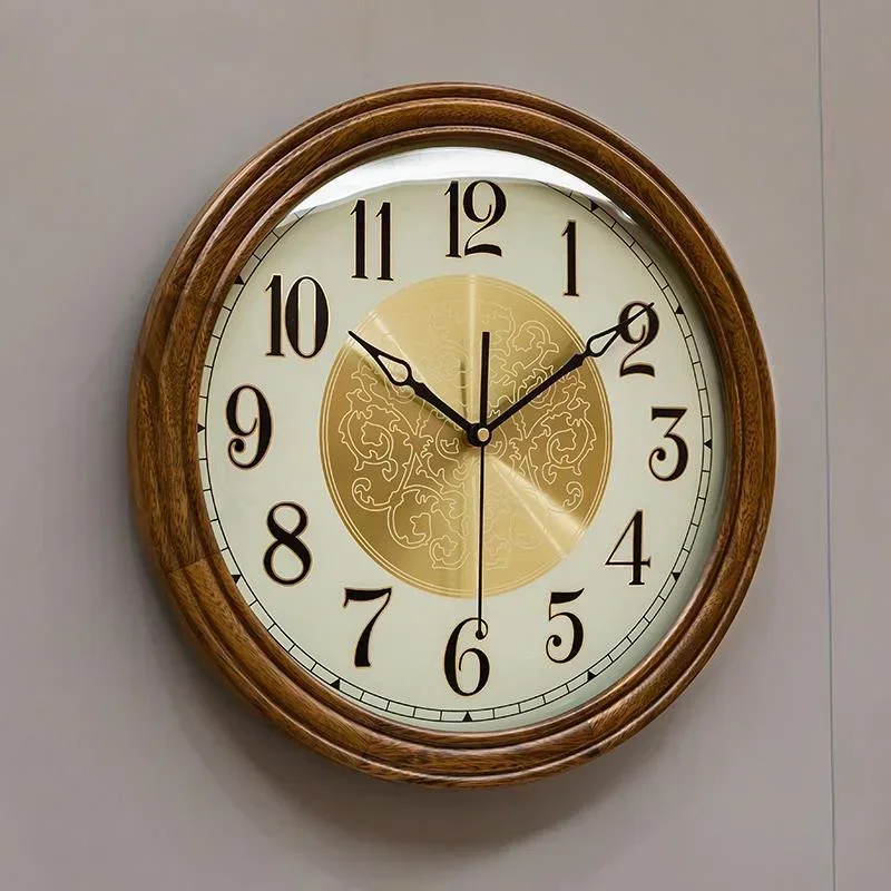 Solid Wood Wall Clock Modern Living Room Large Clock  Aesthetic Watch Silent Creative Home Decoration Accessories Interior