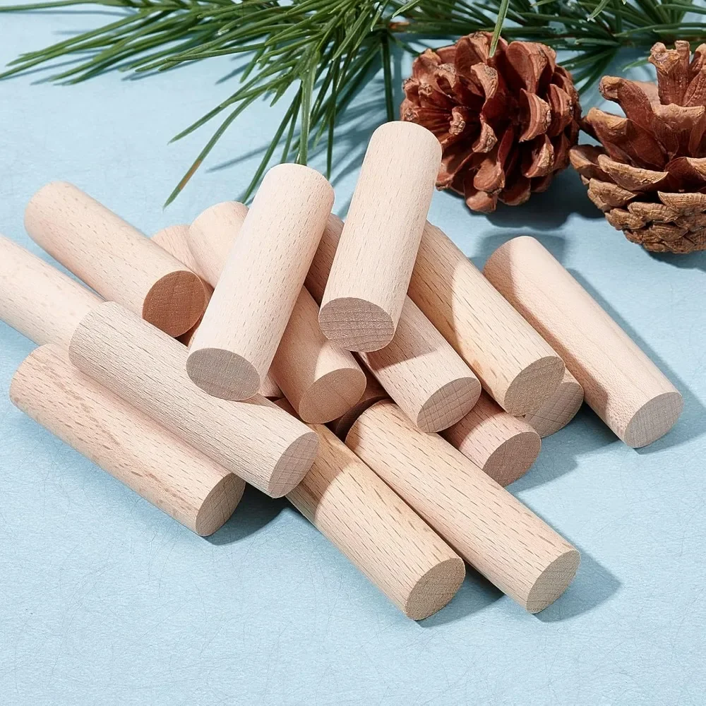 20 Pcs Wooden Craft Blocks Cylinders, 2