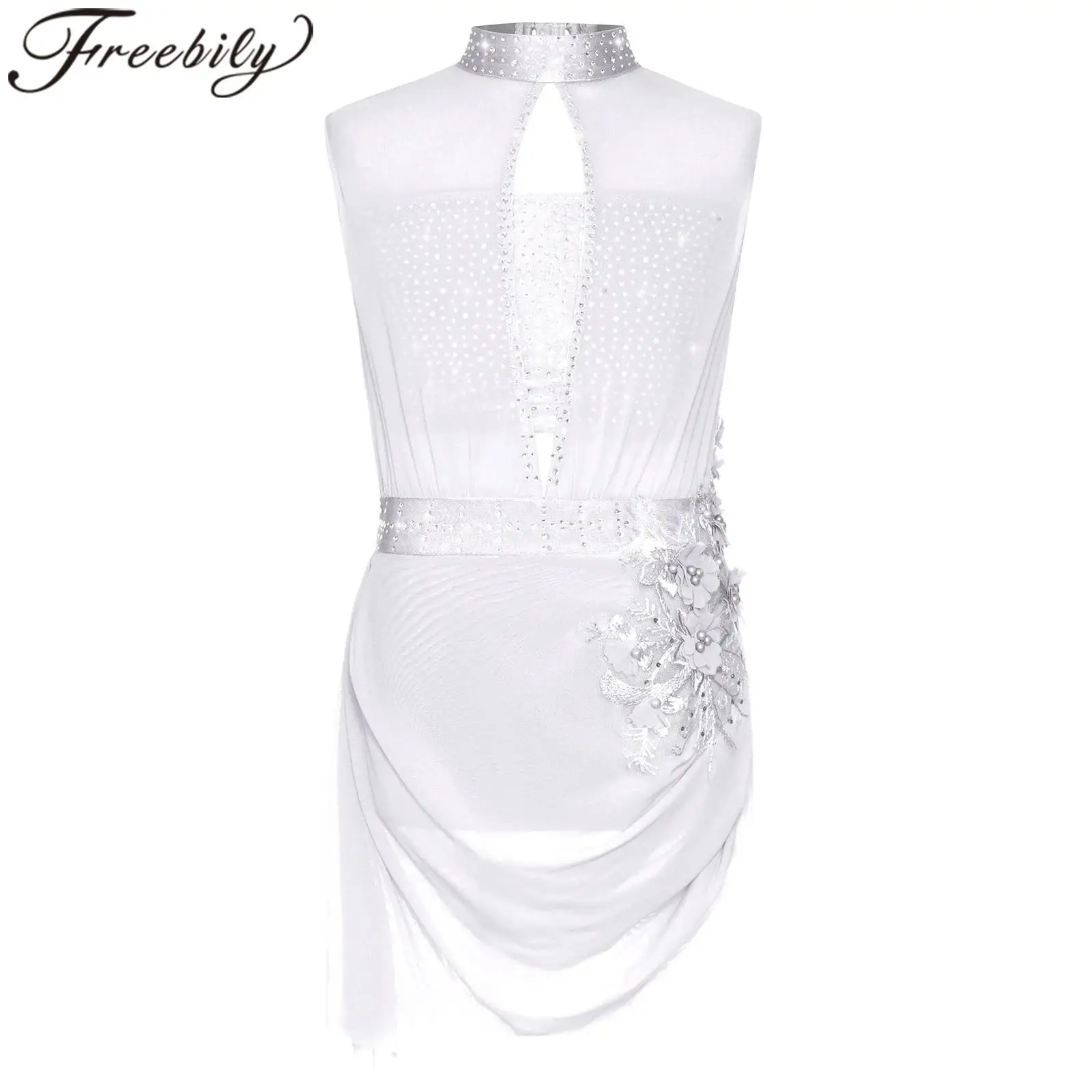 

Kids Girls Gymnastics Ballet Lyrical Dance Dress Figure Skating Dresses Dance Wear Children Teens Stage Performance Costume