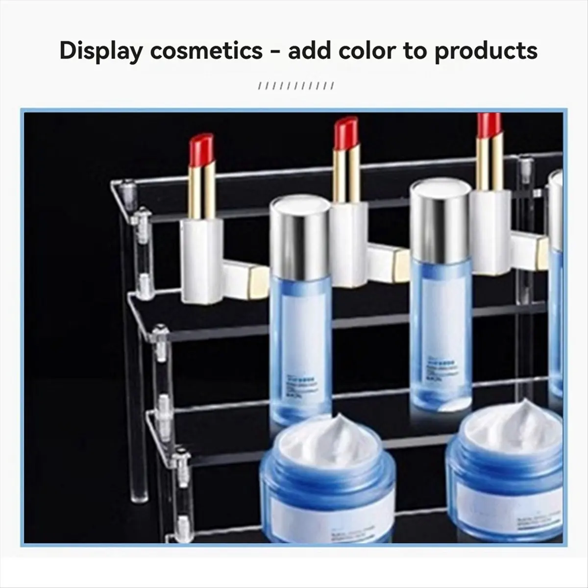 2026 Trend Acrylic 4-Tier Step Display Rack for Place Figures, Dolls, Anime, Jewelry, and Cosmetics 40x27.2x20cm