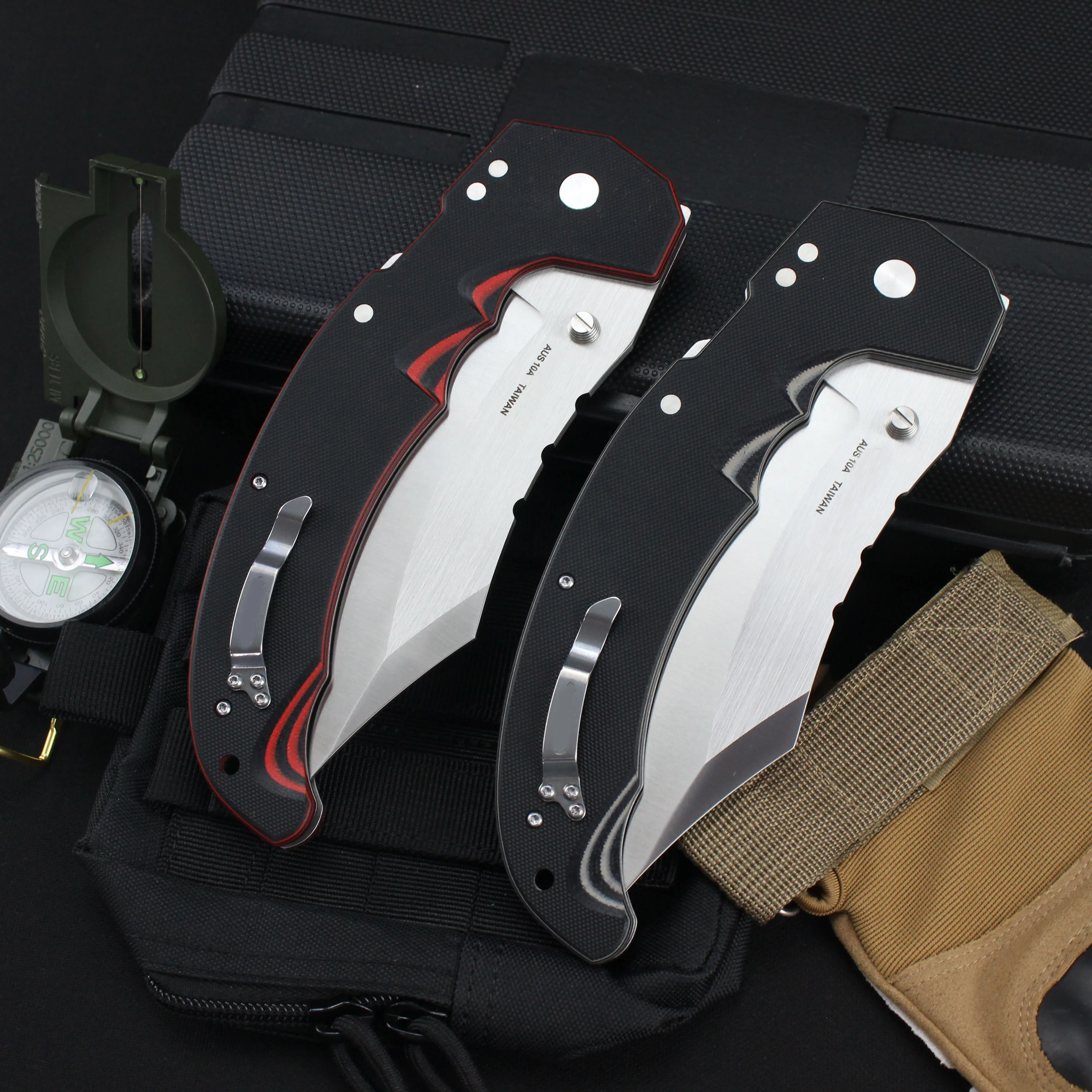 New Cold Tactical Folding Knife AUS10 Steel Blade Survival Military Hunting Multipurpose Knives Large EDC Tool