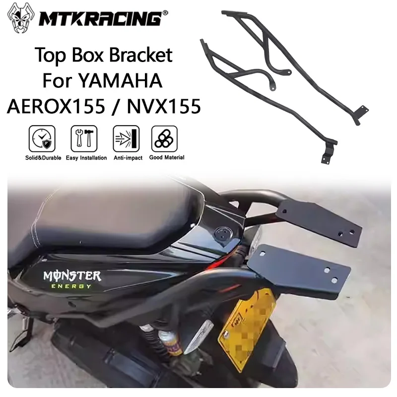 MTKRACING Top Box Bracket For YAMAHA AEROX 155 2021-2024 NVX155 Motorcycle Rear Carrier Rack Luggage Racks Trunk Bracket