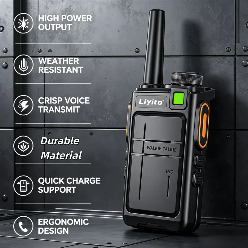 Mini Walkie Talkies Long Range Two Way Radio Rechargeable CTCSS DCS VOX 16 Channels Handheld for Outdoor Camping Hiking Hunting