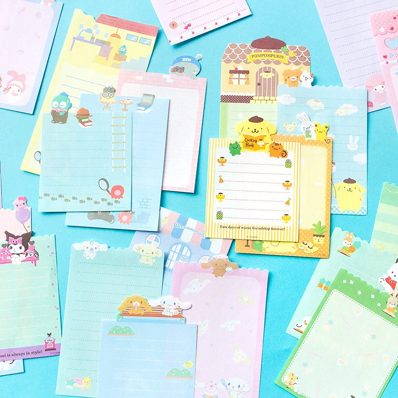 Imagem -03 - Sanrio Melody Kuromi Cinnamoroll Memo Pad Sticky Notes Etiqueta de Papelaria Planejador Notepad Etiqueta Post Abastecimento Escolar Pcs por Lote