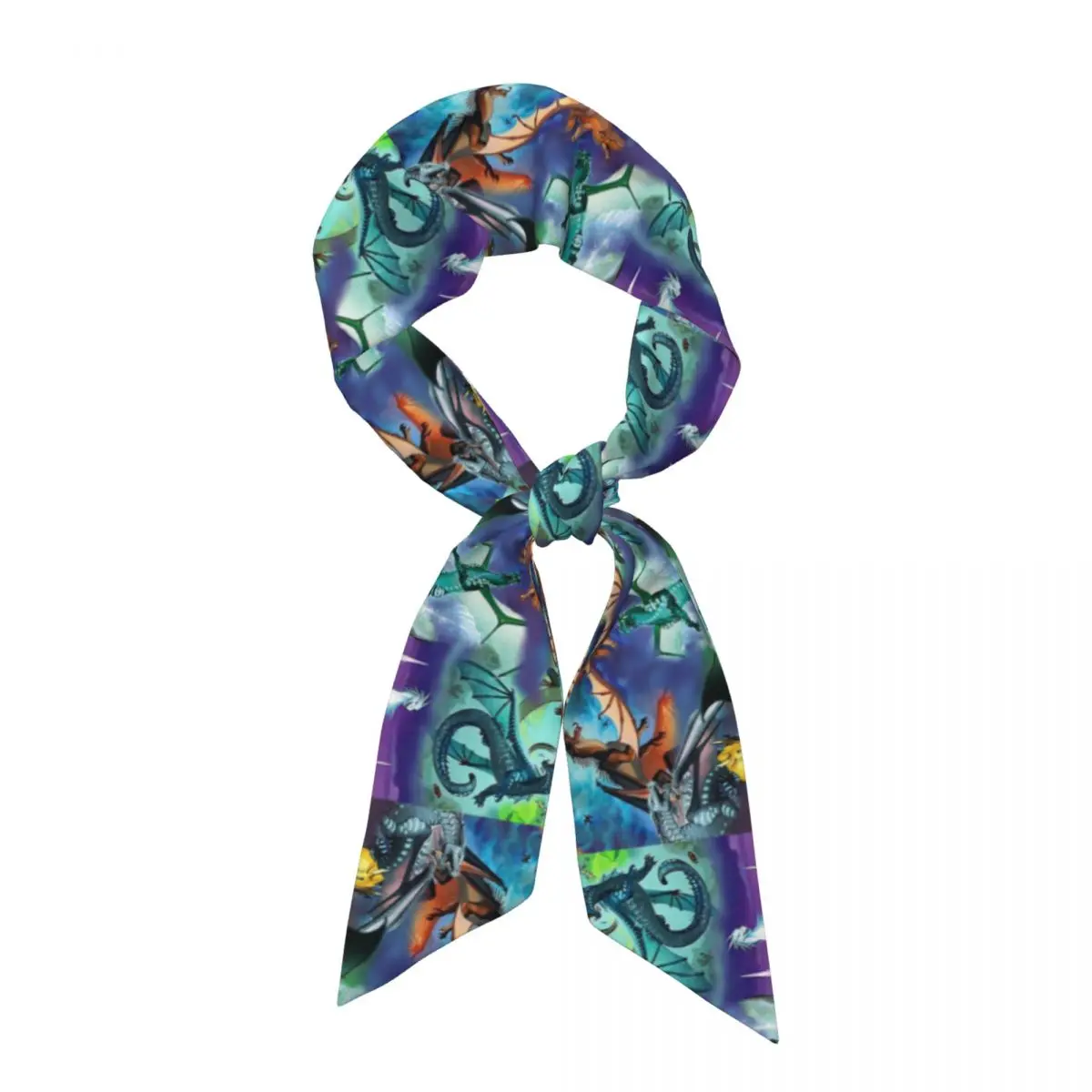 Wing Of Fire All Dragon Pattern Background Women Long Narrow Scarf Soft Skinny Scarf Multi-use Neck Head Wrap for