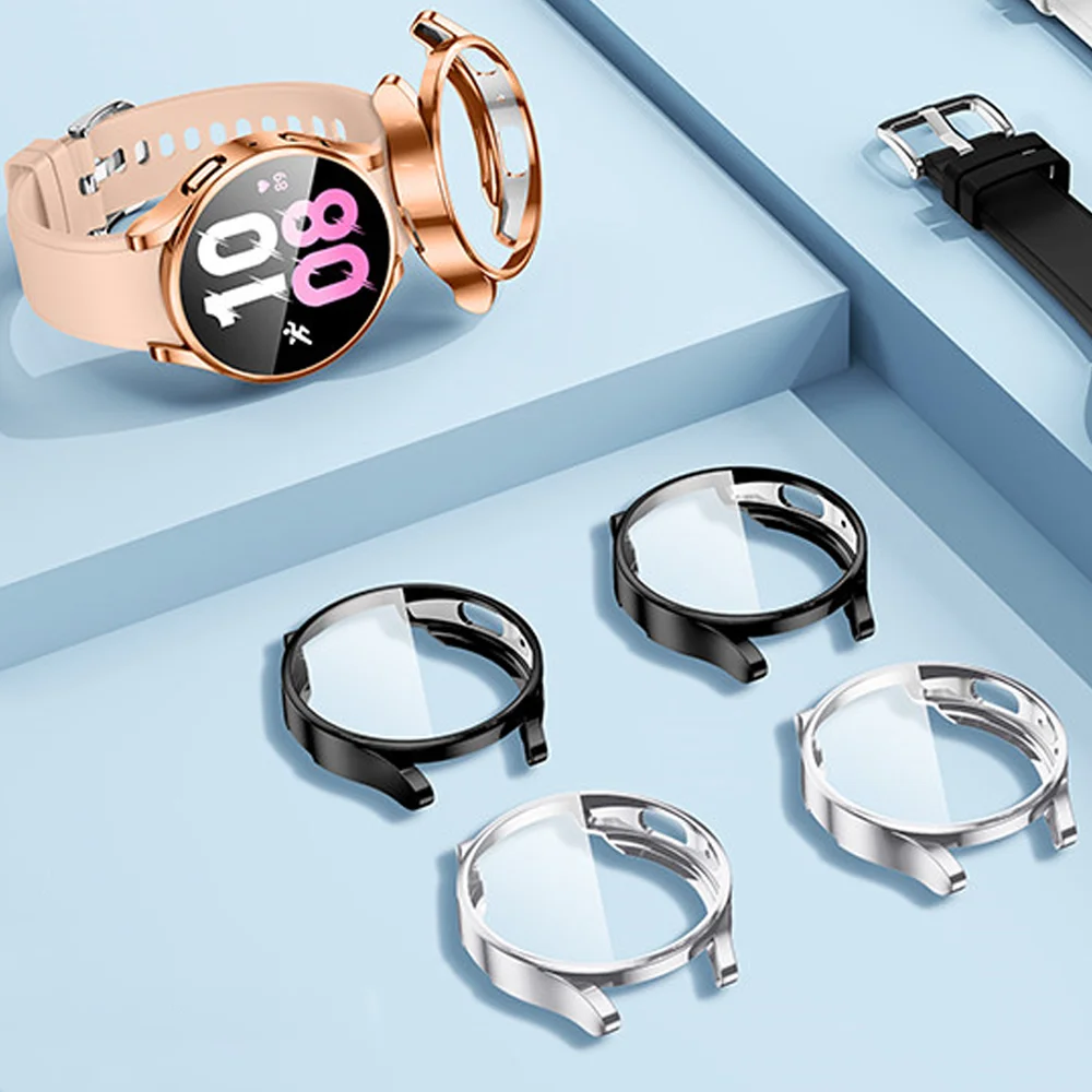 Case for Samsung Galaxy watch 4/5 44mm 40mm 46mm 42mm accessories Plated TPU Bumper cover Screen protector Galaxy watch4 classic image 3