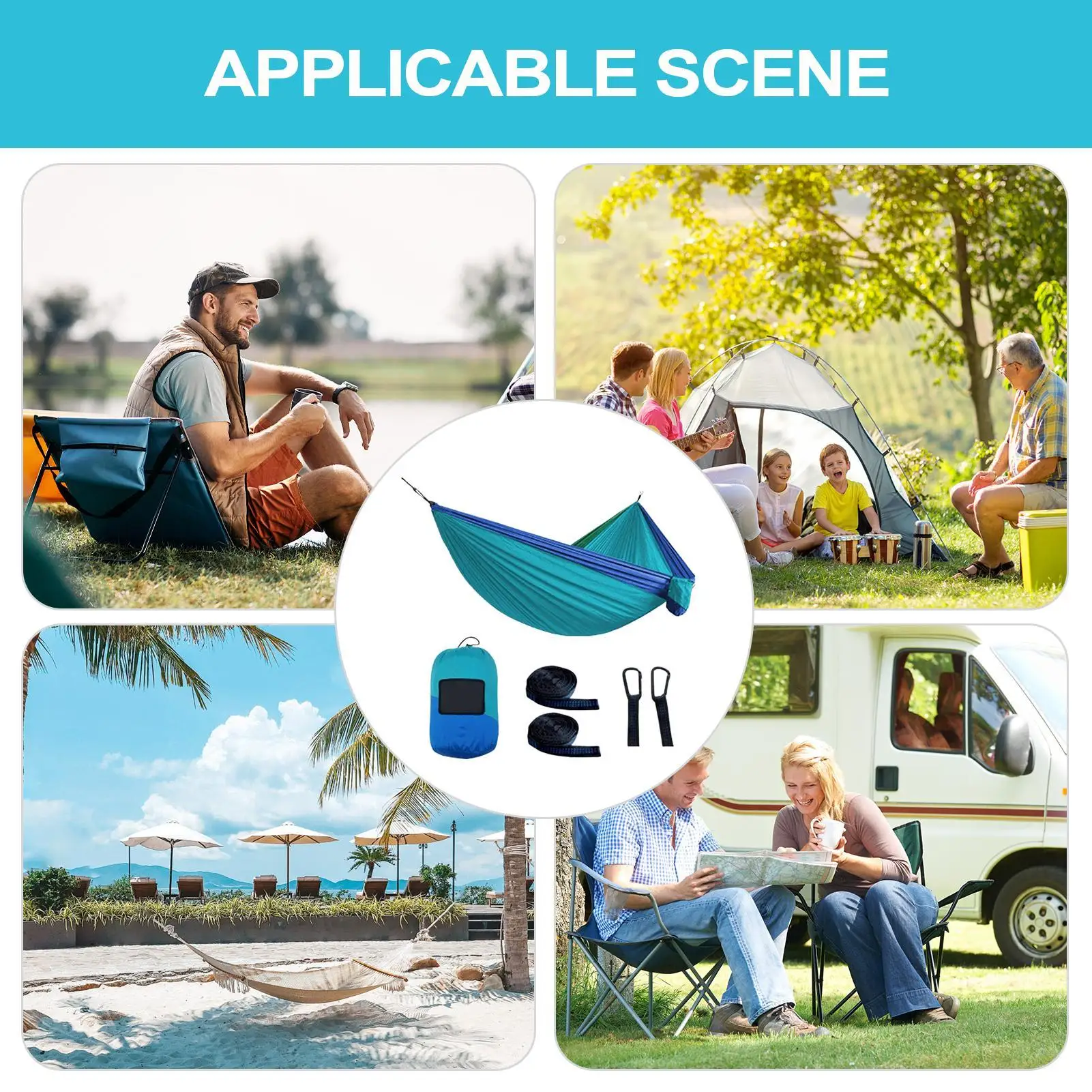 キャンプ用ハンモック-耐荷重660ポンド-ハンモックテント-ツリーストラップ付き-頑丈なラウンジャー-ポータブル-屋外リラックス-ビーチ-芝生用