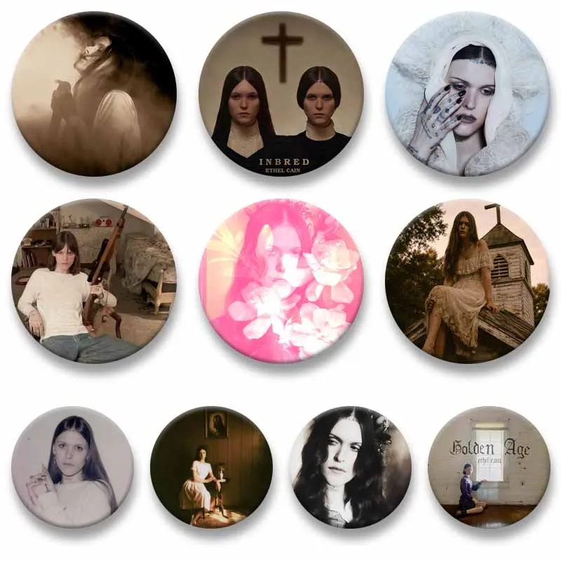 Pop Singer Ethel C-Cain Badges Handmade Funny Round Brooches Music Album Cover Badge Jacket Bag Decor Ornament Jewlery Accessory