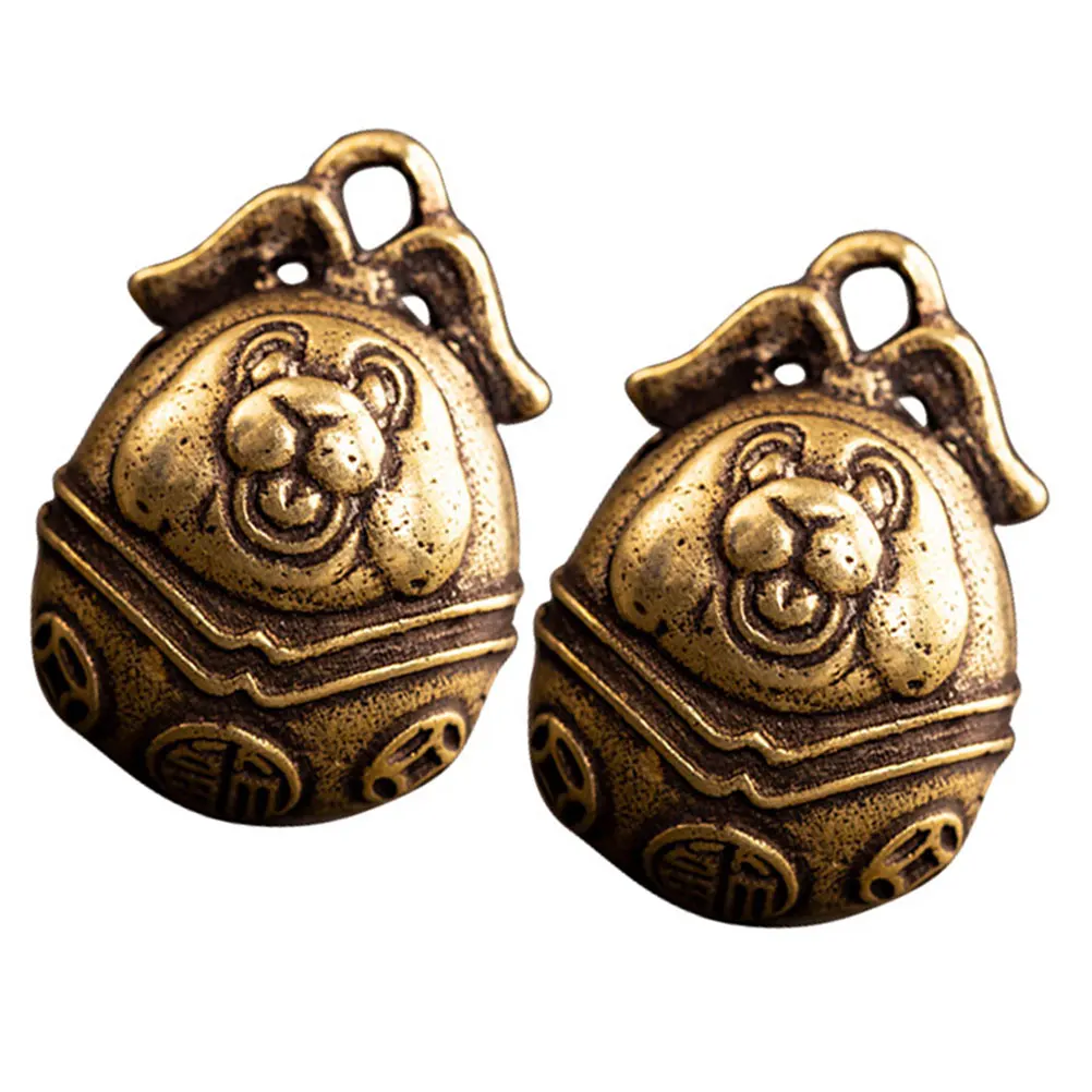 

2Pcs Vintage Rabbit Bell DIY Pendant Brass Craft Decor Hanging Keychain Backpack Exquisite Lightweight Durable Christmas