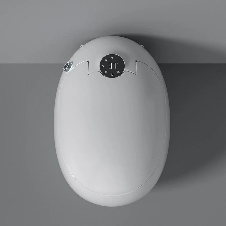 Luxury One-Piece Modern Grey Ceramic Wall-Mounted Smart Toilet Rimless Automatic Flush Bidet for Bathroom Back Wall Hanging WC