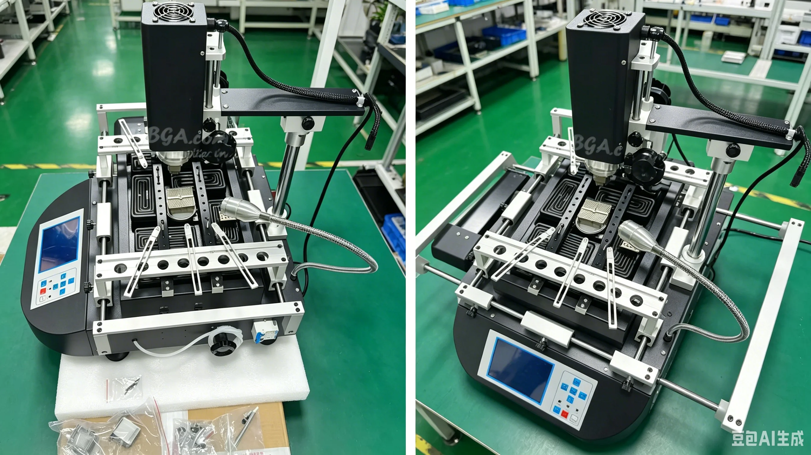 Fast Ship From US Warehouse HT-R490 Hot Air BGA Rework Station 110V US Plug 3 Heating Zones SMD IC Soldering Machine for Phone Laptop Xbox PCB Repair