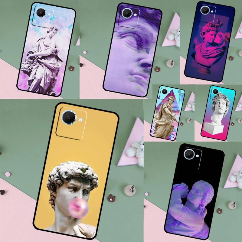 Vaporwave Aesthetic Plaster Statue Case For Realme 9 10 11 Pro Plus GT Neo 5 2T 3T C11 C15 C25s C21Y C30 C31 C33 C35 C53 C55