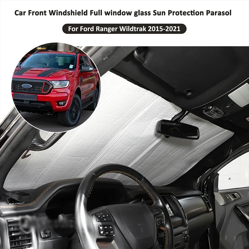 

Car Sunshades UV Protection Curtain Car Sun Shade Film Windshield Visor Cover For Ford Ranger 2015-2021 Accessories