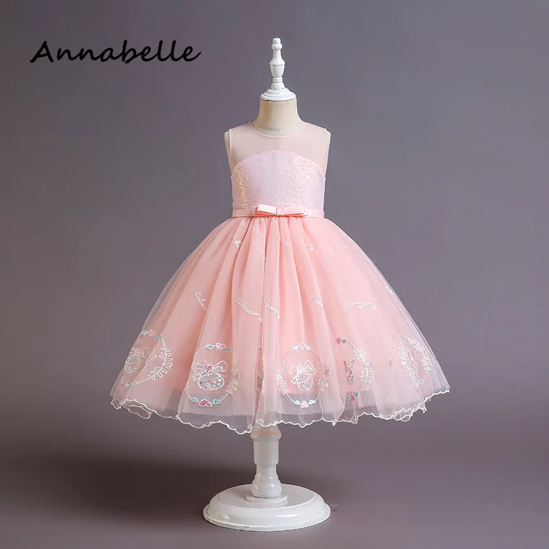 

Annabelle Flower Girl Dress Ball Gown Kids Birthday Party Wedding Party Gown Short Sleeve Puffy Luxury Dresses for Kids 2024