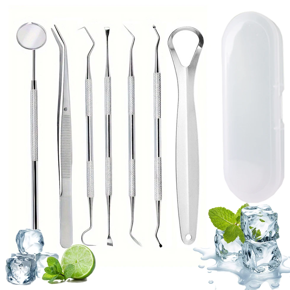Tooth cleaning tool set, tongue coating cleaning tool, including toothpicks, portable gift box packaging tongue scraping tools