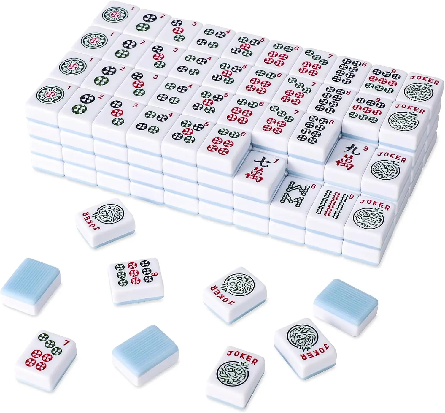 

American Mahjong Tile Set with 166 Blue Back Tiles 1.2 Inch Tiles Only