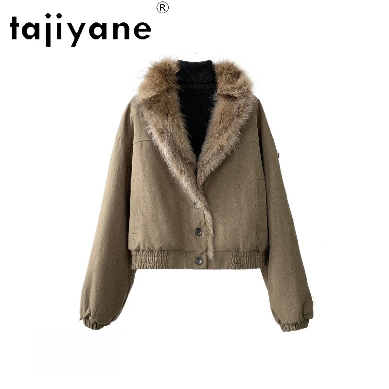 TAJIYANE 100% 천연 너구리 모피 코트 여성용 럭셔리 리버시블 파카 재킷 시크 리얼 퍼 코트 겨울 여성 의류 2025