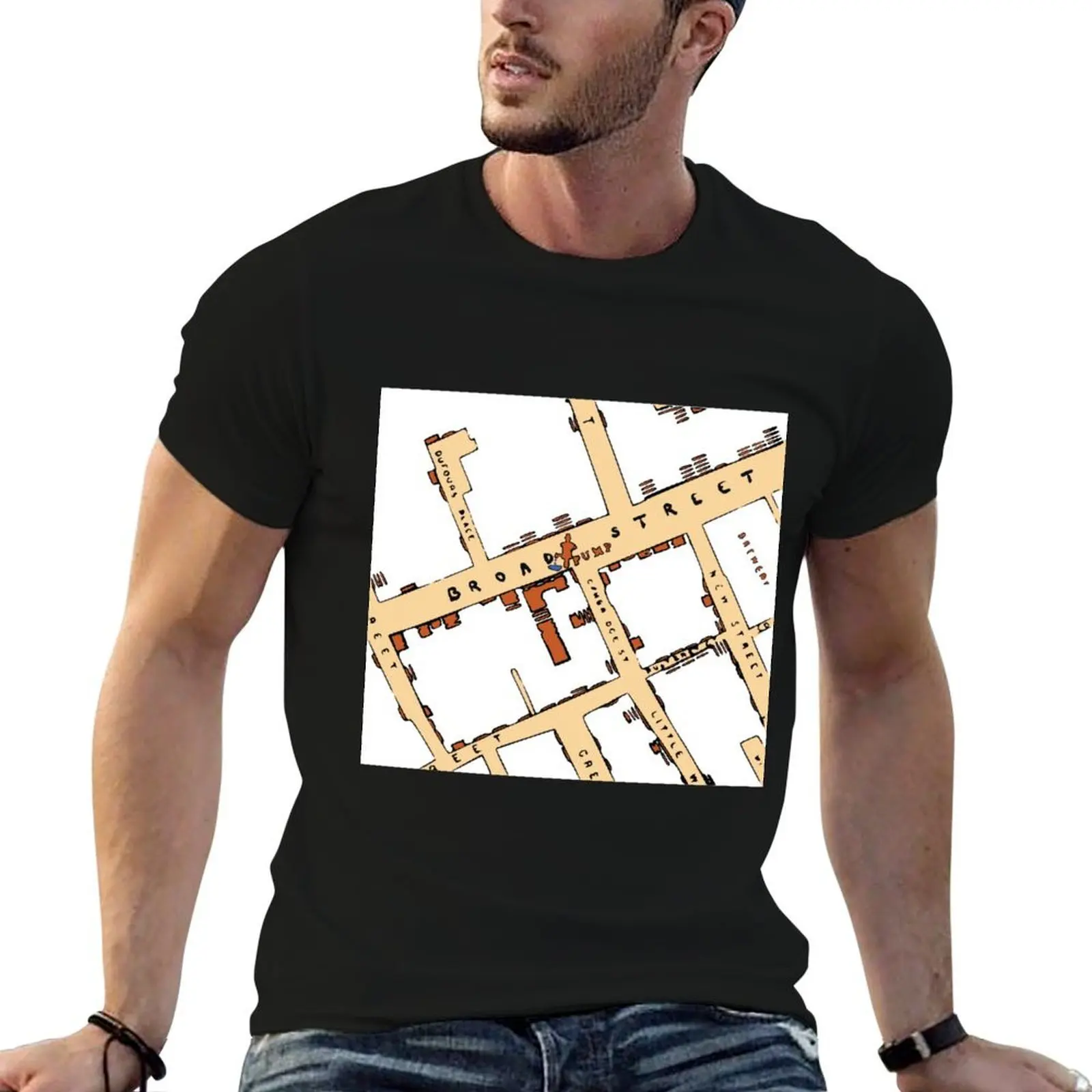 Camiseta John Snow Cholera Map, camiseta de algodón negra lisa para hombre, paquete de camisetas para hombre, camiseta gráfica para hombre, camiseta lisa para hombre