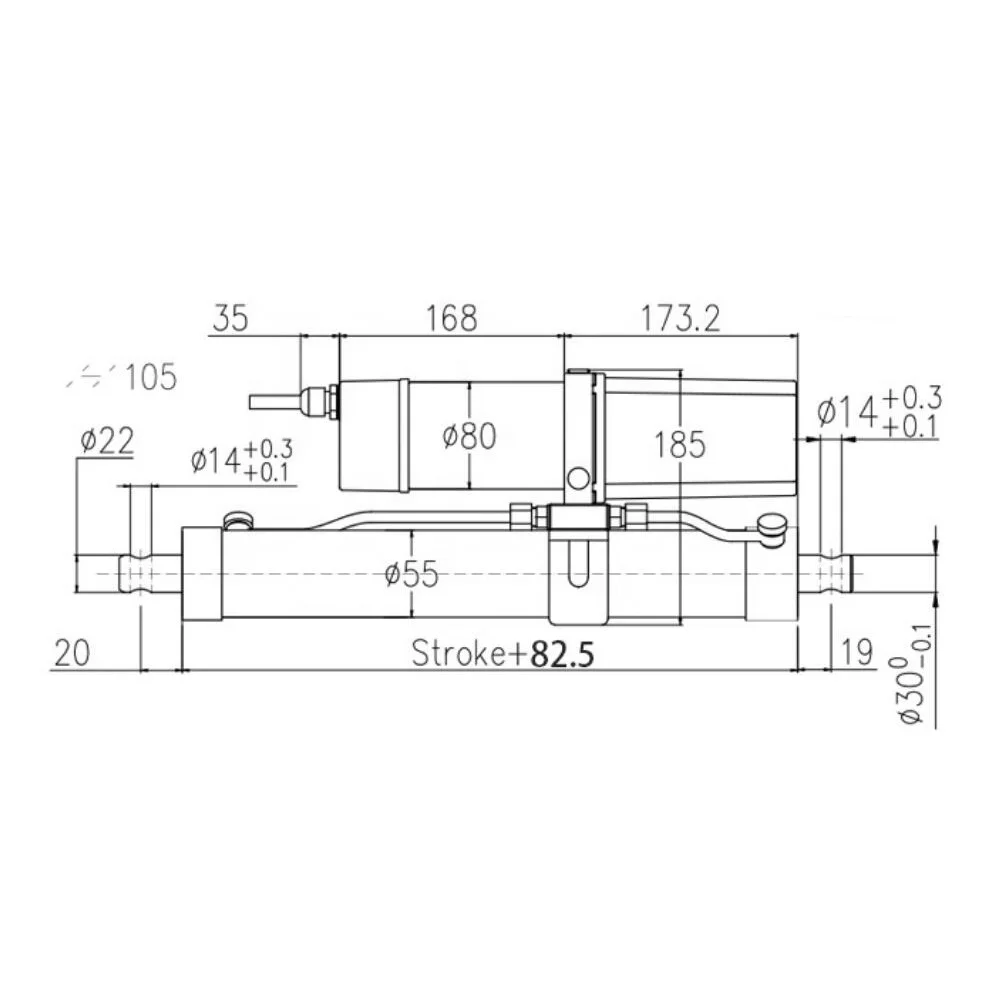Hochgeschwindigkeits-48V Elektromagnetischer Elektrohydraulikzylinder Permanentmagnet-Konstruktion Bürsten-Lineare Elektrohydraulik für Boote