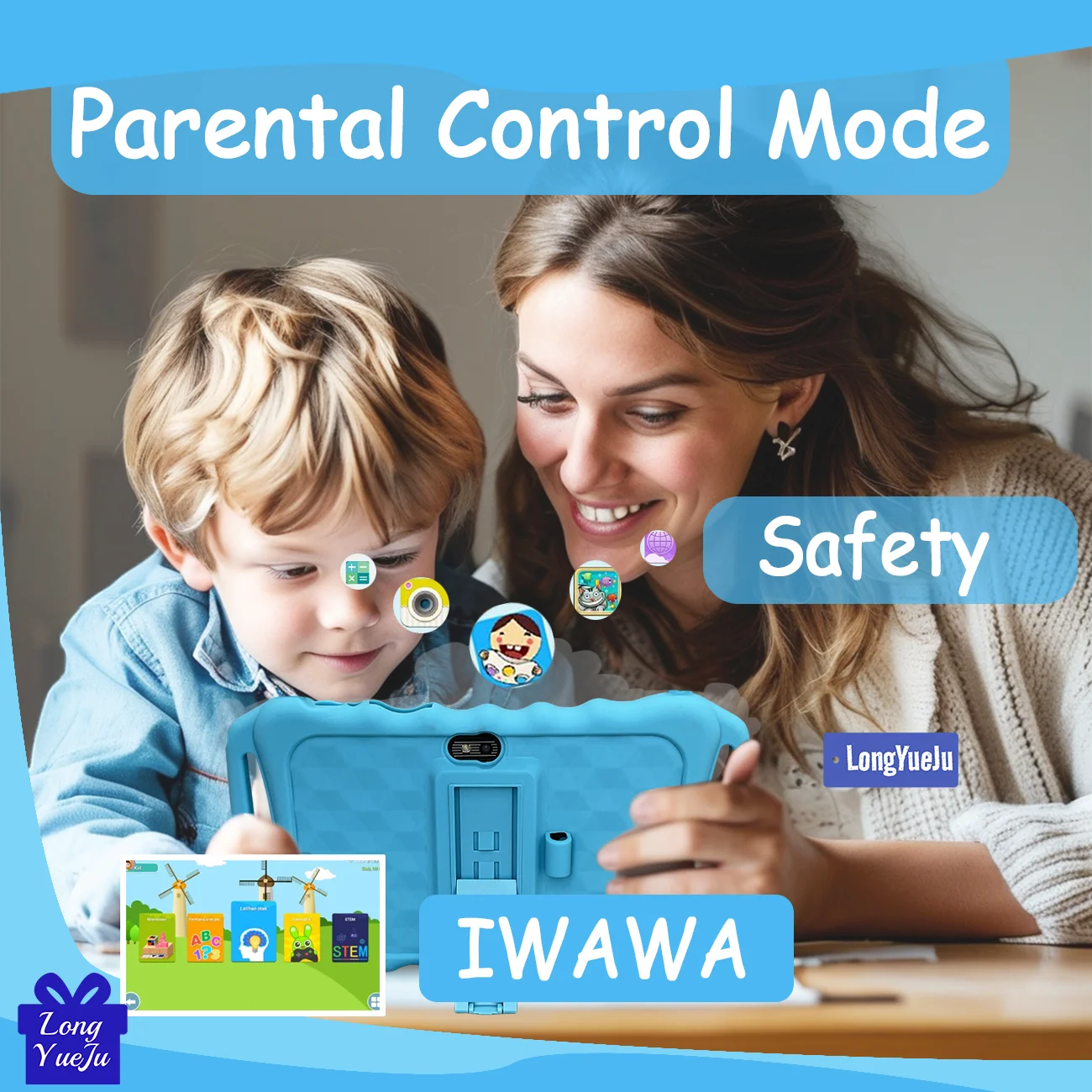 Tableta para niños de 7 pulgadas con estuche a prueba de golpes: tableta Android educativa para niños, Navidad, regalo de cumpleaños para niñas y niños