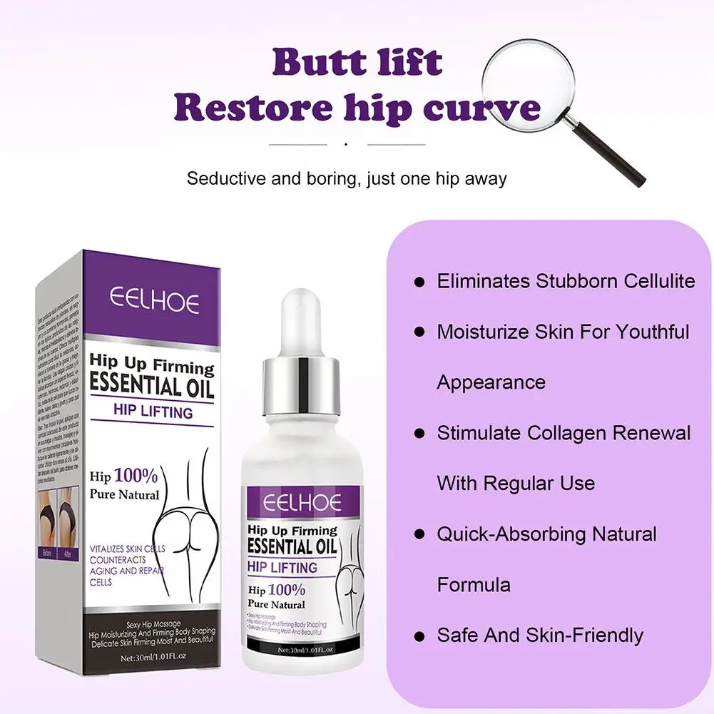 Olio per la crescita rapida dei glutei ingrandimento dei glutei dell'anca oli essenziali crema miglioramento efficace sollevamento del culo rassodante sollevamento dell'anca 30ml