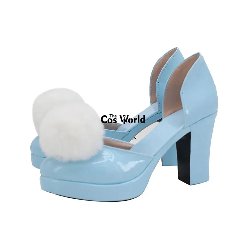 

qq681White Rabbit Bunny Girl Miku Anime Customize Cosplay High Heel Shoes