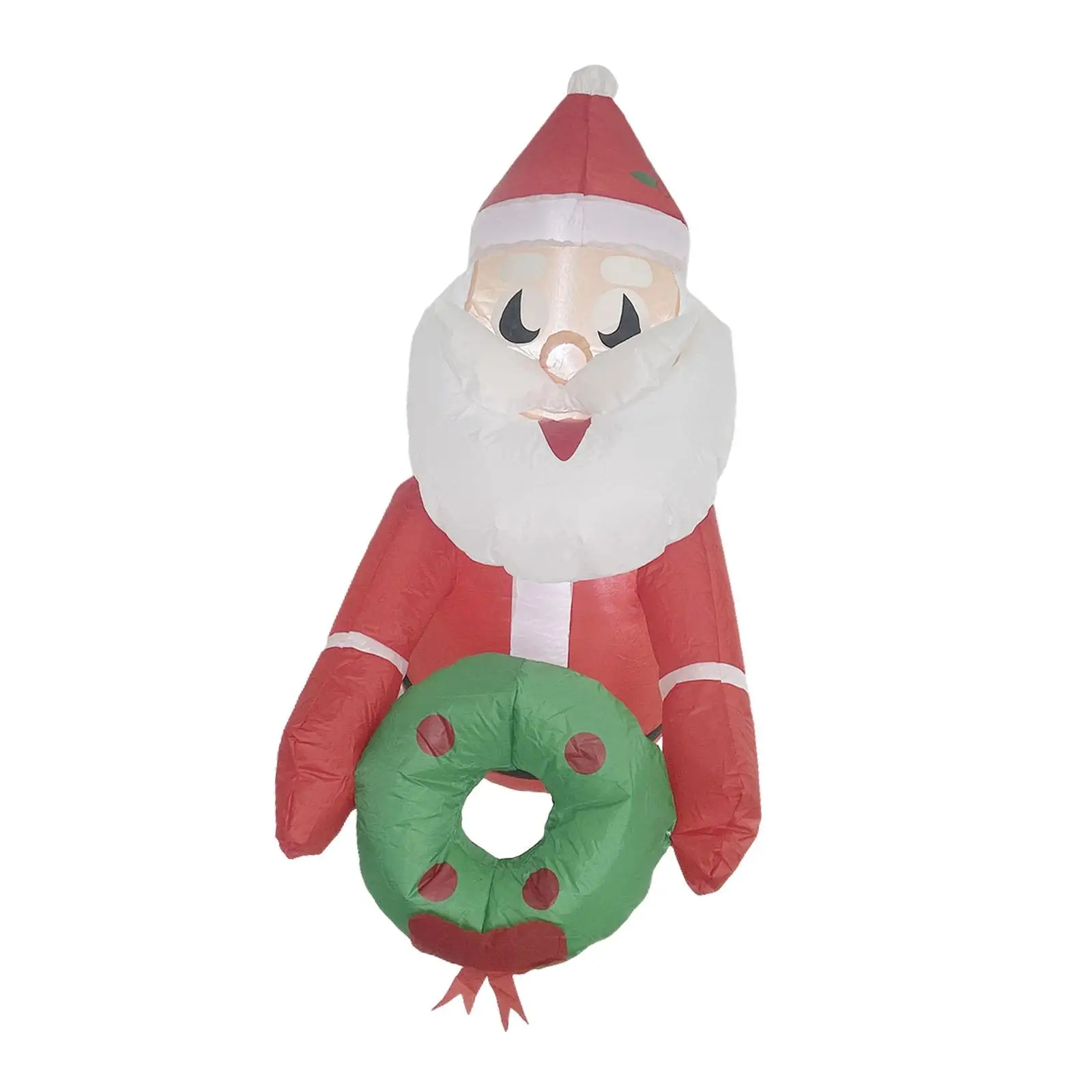 Christmas Inflatables Santa Polyester Built in LED Lights Ornament Xmas Blow up Christmas Decorations for Lawn Yard Home Garden