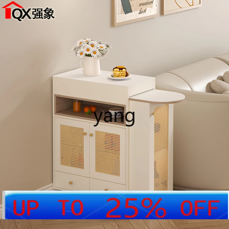 LMM imitation rattan woven door rock slab bar table partition bar table integrated cream wind living room dining side cabinet