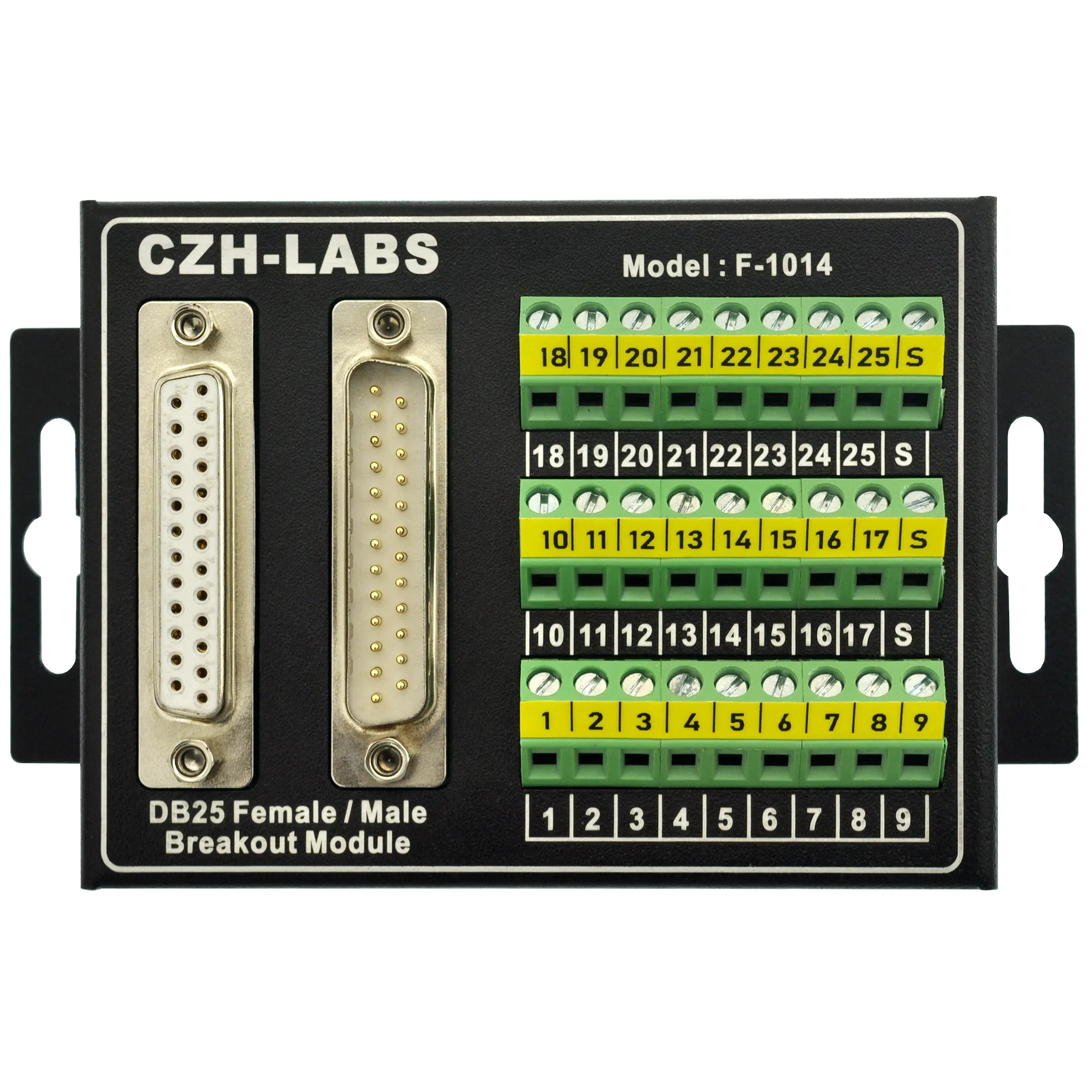 

CZH-LABS D'SUB DB25 Male/Female Screw Terminal Block Breakout Interface Module with Aluminum Enclosure.