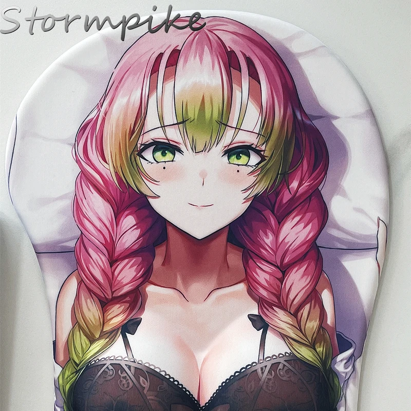 New Creative 3D Whole Body Large Mouse Pad Custom DIY Kimetsu No Yaiba Kanroji Mitsuri  Arm Wrist Rest Anime Sexy Oppai Pad