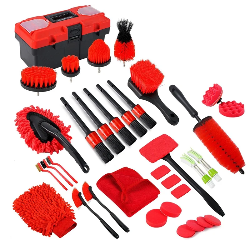 A84X-Electric Drill Brush Set 35-Piece Cleaning Kit For Kitchen Windows Bathroom Details Car