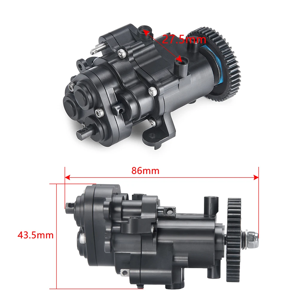 YEAHRUN Metal Transmission/2 Speed Center Gearbox For 1/10 TRX-4 TRX-6 RC Car Gear Box Upgrade Parts