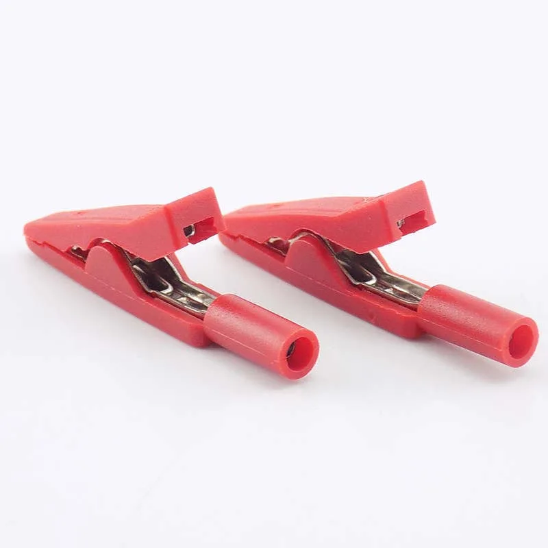 2mm Banana plug Alligator Clip Test lead Connector Cable Crocodile Insulated Probes Adapter for Multimeter Alligator Pen C4