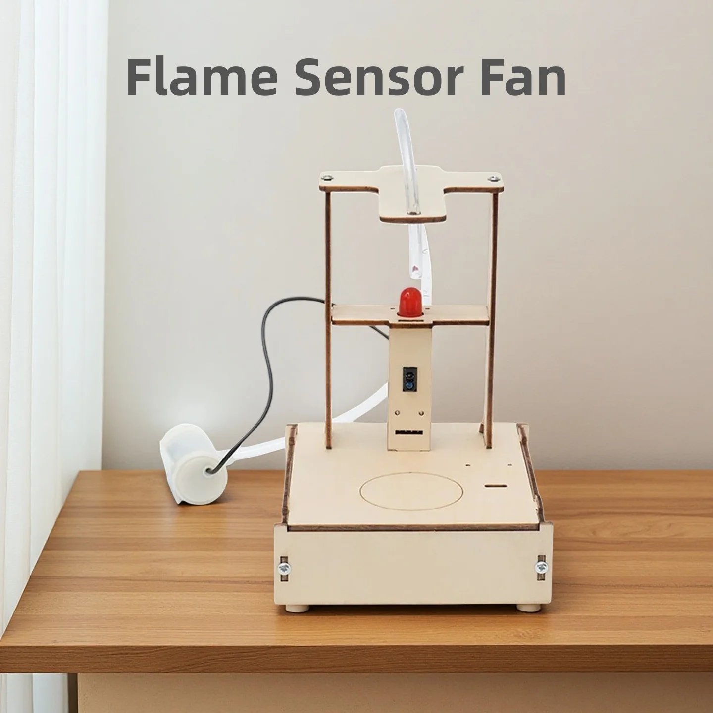 

DIY Wooden Flame Sensor Fan Science Experiment Kit for Students Safe Teen Model Physics Invention Equipment Educational Teaching