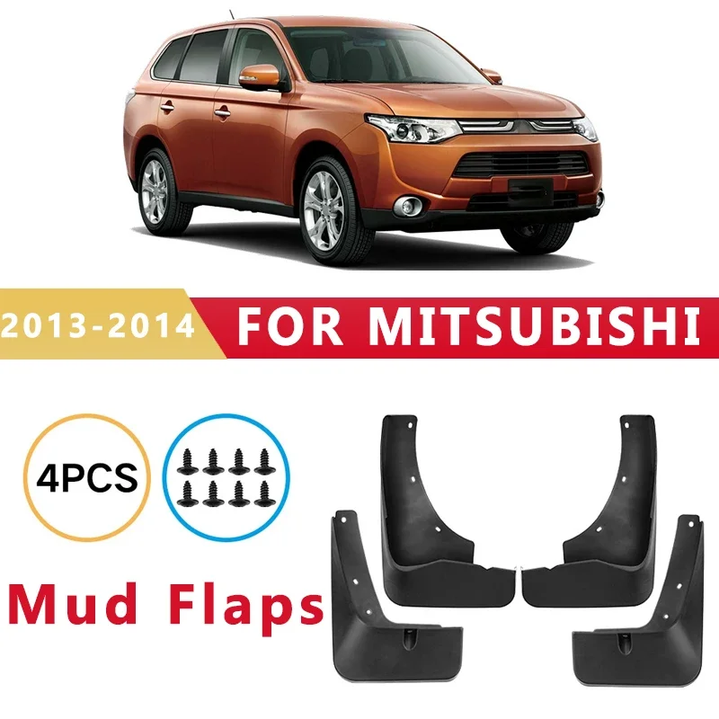 

Mud Flaps Fit for Mitsubishi Outlander 2013-2014 Mudguards Tire Fenders Splash Proof Accessories Wheel Guards 4ps