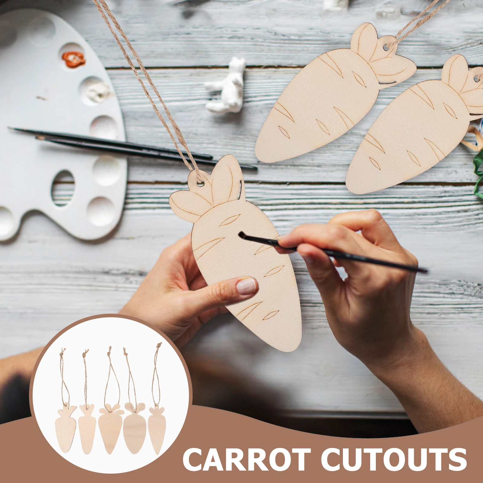 

3 set 3 Sets Cutouts Wooden Crafts Hanging Decorations Unfinished Diy Easter Home Party Favors Indoor Ornaments Wood Carving