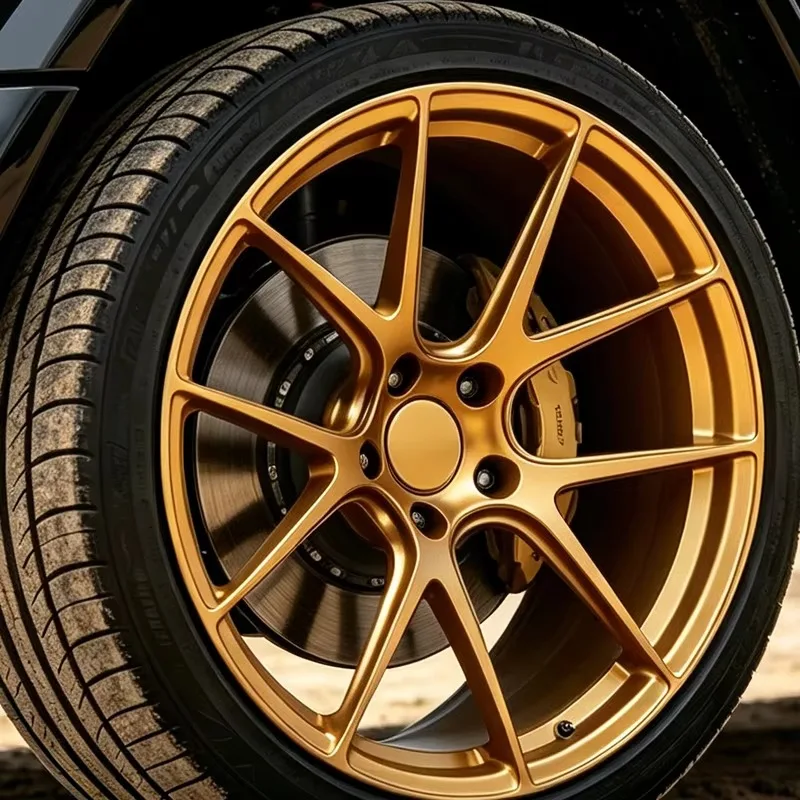 17-26 Inch 5x112/5x120 5*114.3 Lightweight Golden Forged Aluminum Rims Luxury Sedan SUV Custom Wheels