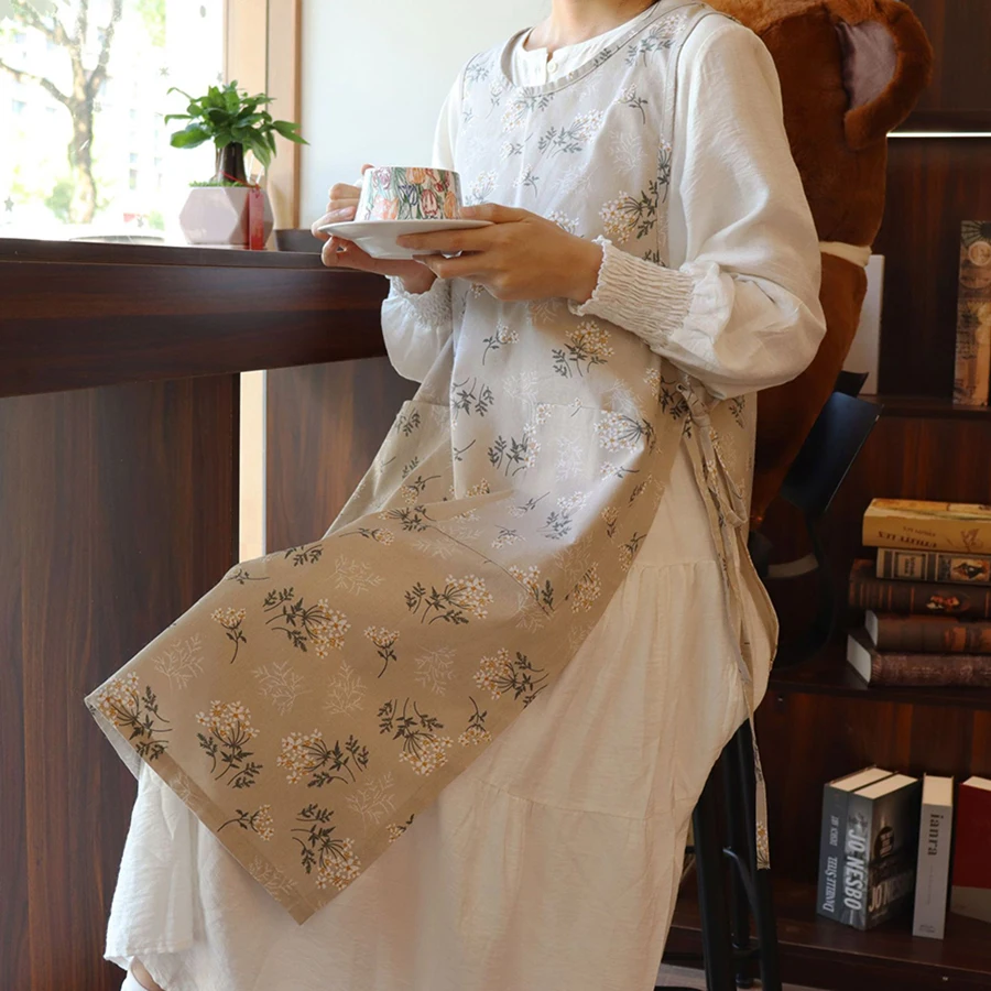 

Kitchen Apron Restaurant Apron Chef Apron Kitchen Florist Overalls Cook Sleeveless with Pockets Japanese Style Pinafore