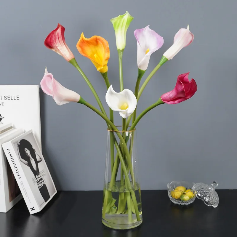 NEW 67cm Calla Lily Artificial Flower Colorful PU Hose Big Calla Lily Shooting Props for Wedding Home Meeting Table Decoration