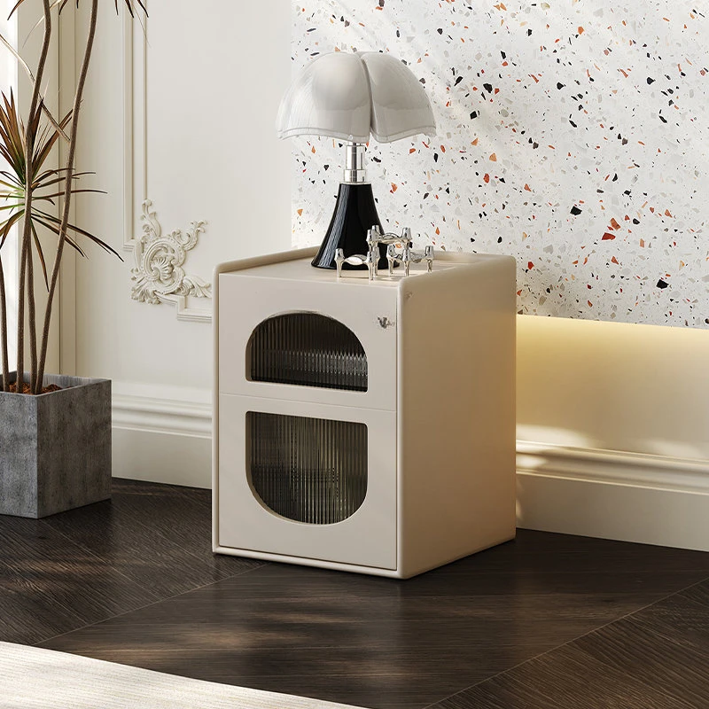 Italian High-End Solid Wood Bedside Locker Modern Simple and Light Luxury Mini Bedroom with Induction Lamp Bedside Table