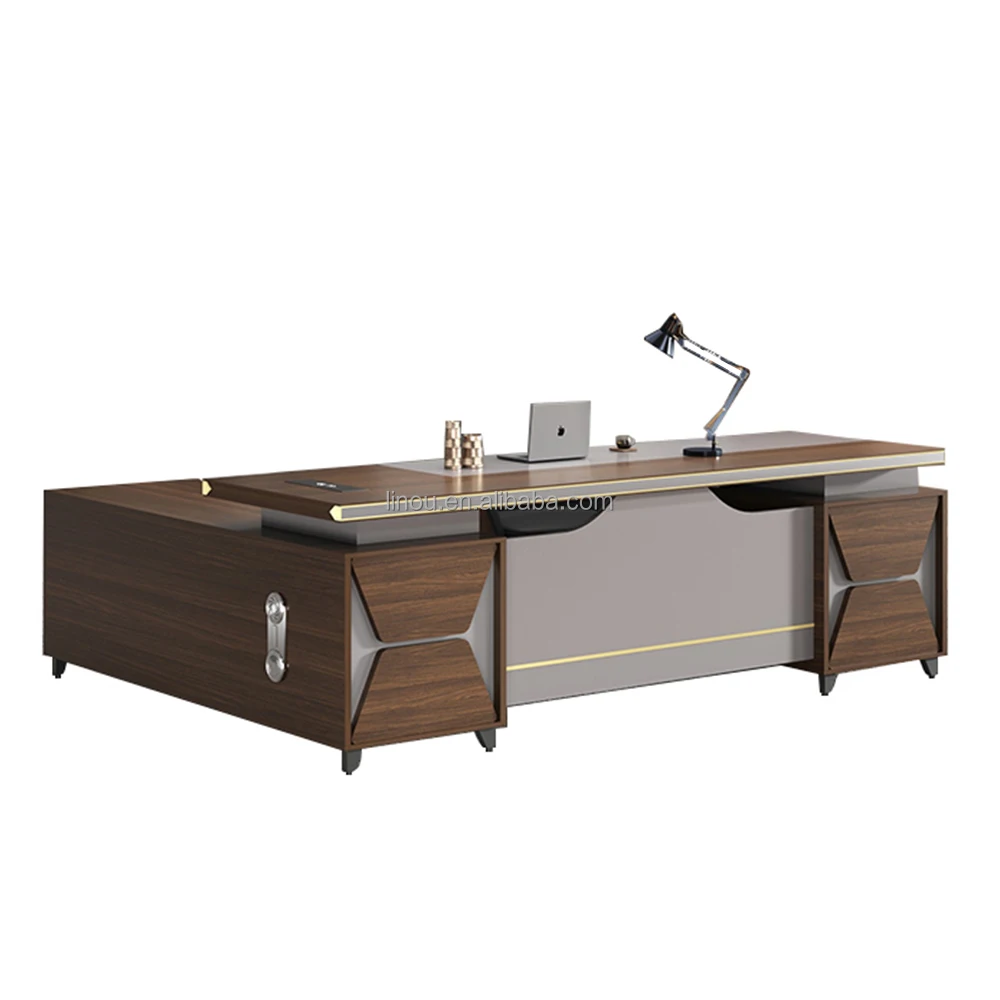 Modern Luxury L-Shape Executive Boss Work Desk Strong Mobile Wooden Furniture For Home Office Elegant Modular Office Table