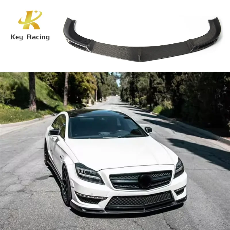 W218 CLS63 Accesorio Auto Front Lip Carbon Fiber V Style Front Bumper Lip For Mercedes-Benz CLS Class W218 CLS63 AMG